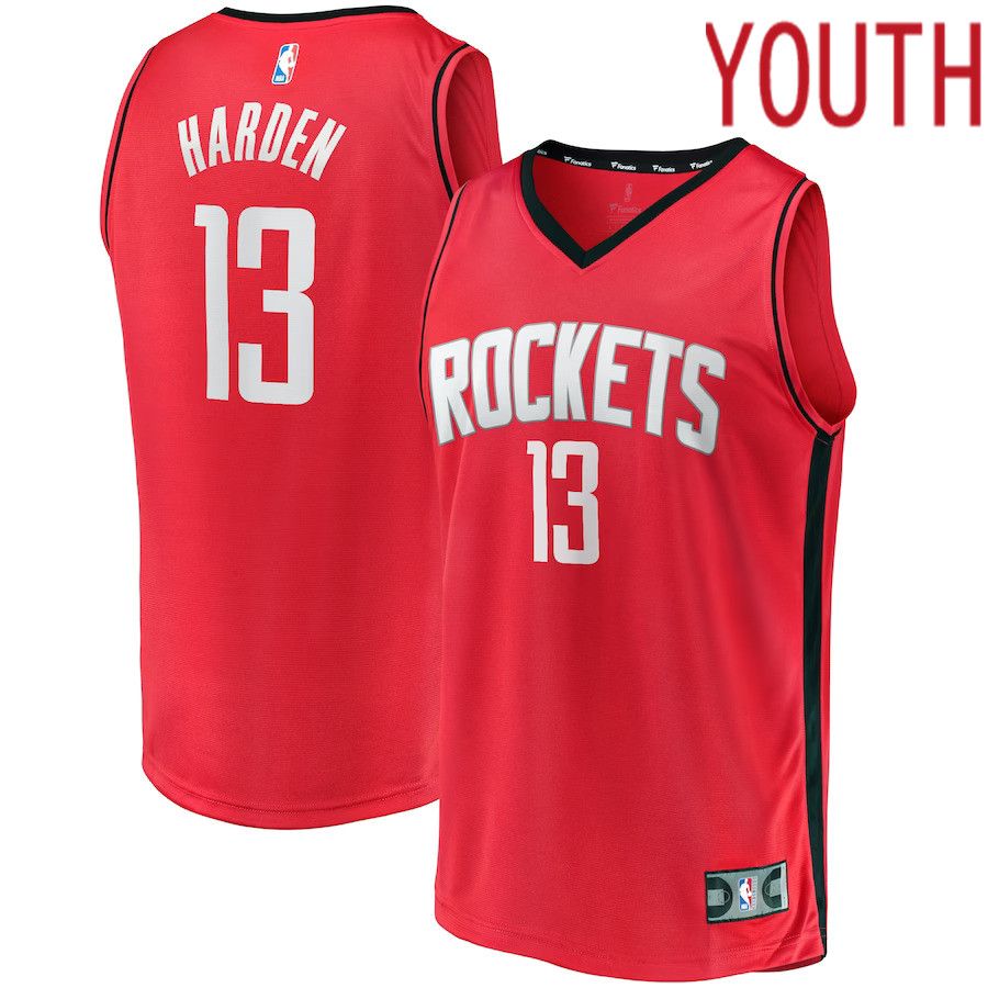 Youth Houston Rockets 13 James Harden Fanatics Branded Red Fast Break Player Replica NBA Jersey